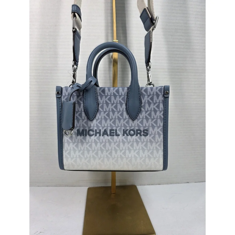 Michael Kors Mirella Extra Small Shopper Crossbody Bag In Denim.  NWT‎